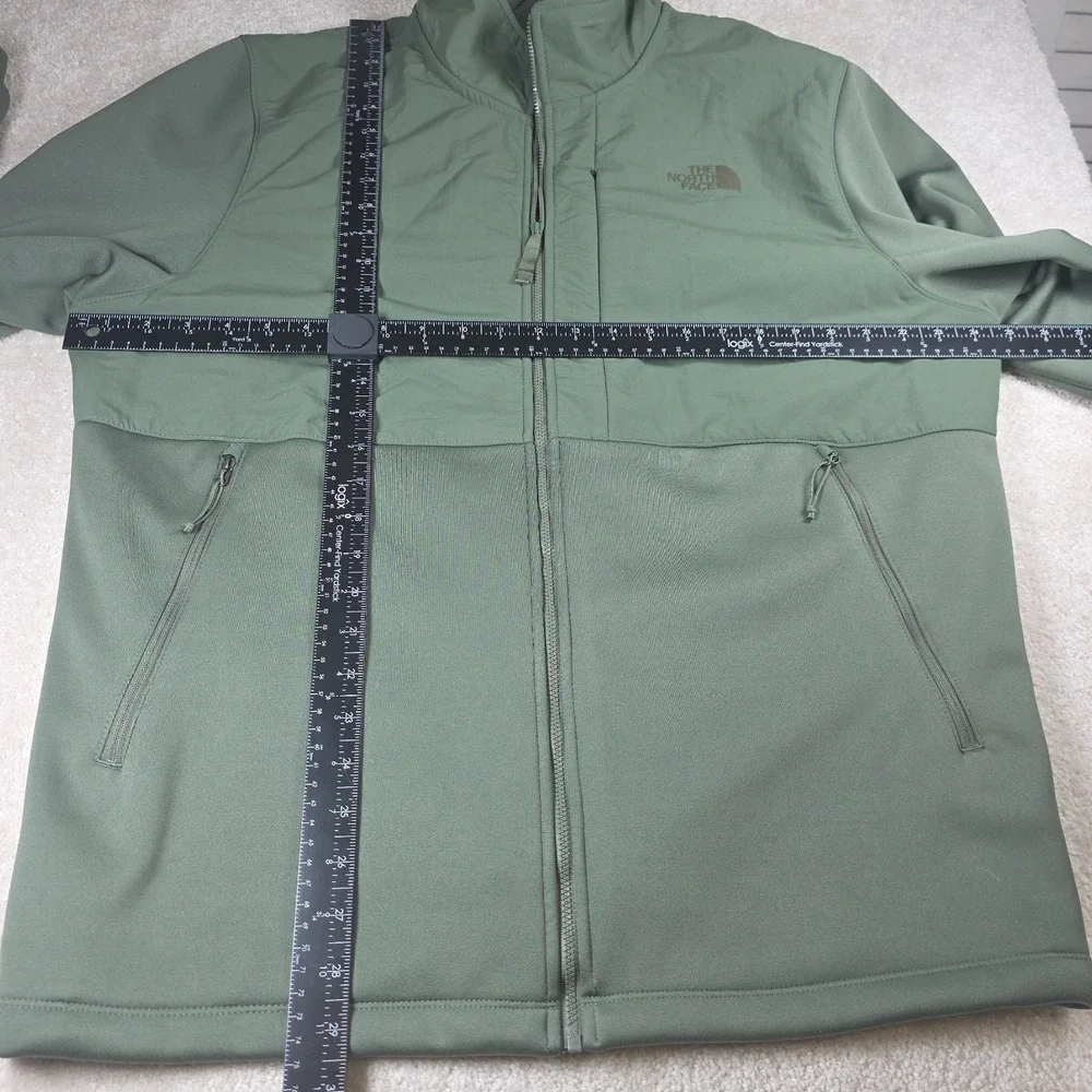 The North Face WindWall Jacket Mens XL Green Full Zip Fleece Lined Softshell